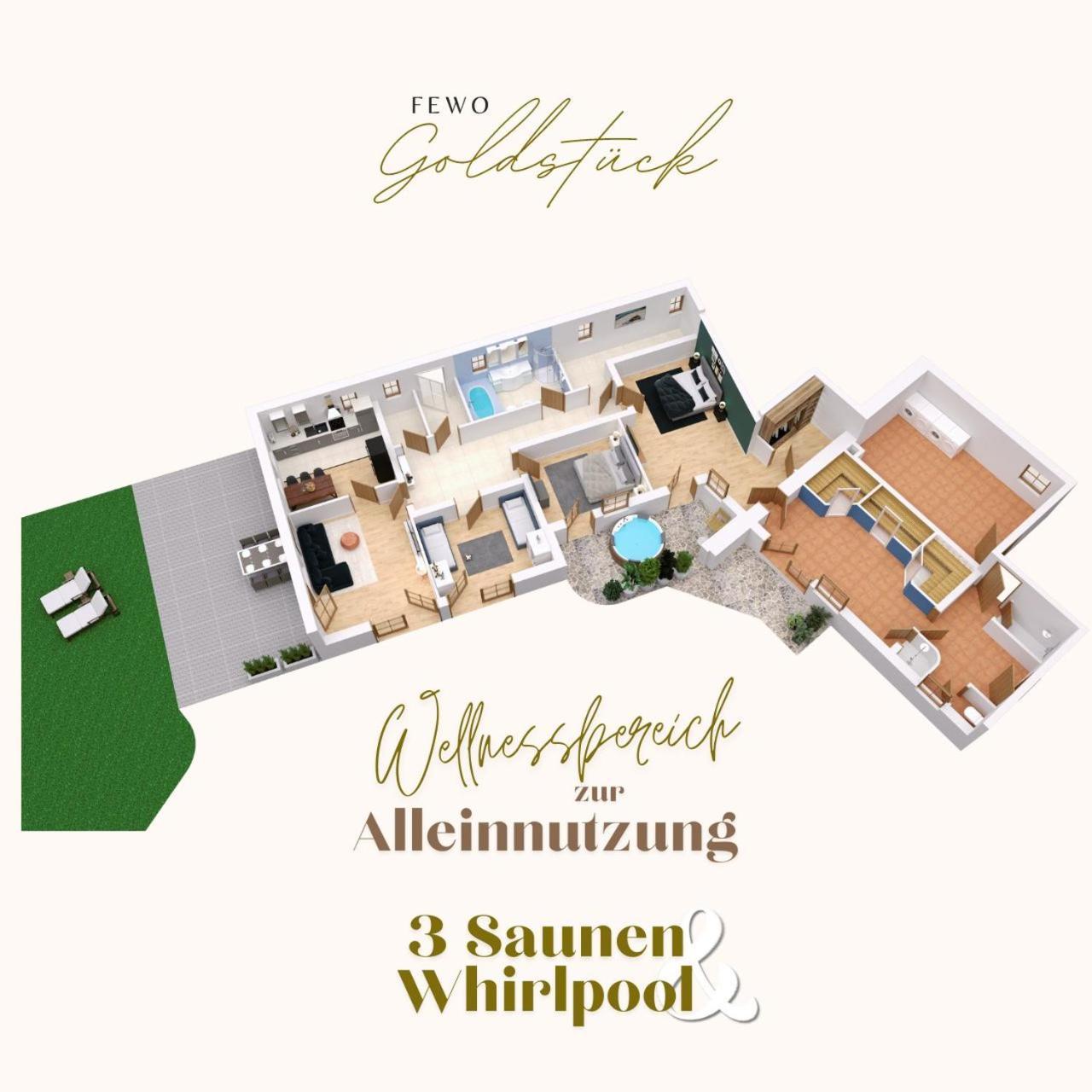 Fewo Goldstueck Mit Privatem Spa Und Whirlpool 그라페나우 외부 사진